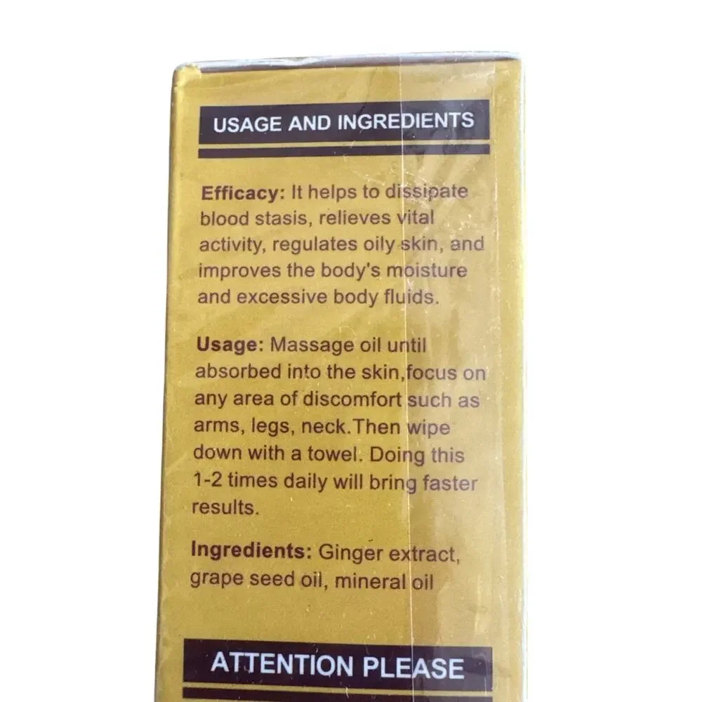 7 Bottles Ginger Essential Oil 30ml Huang Jia Fang Cao Yuan Massage Aromatherapy